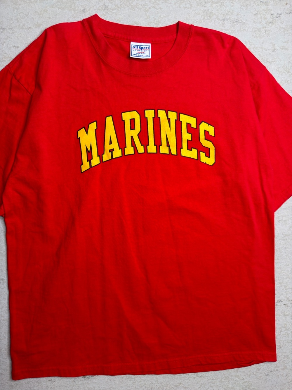 Marines - All Sport Maxweight - Red Cotton Tee - Size L
